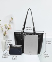 Tas tangan wanita kapasitas besar kulit PU tas bahu modis kedap air ritsleting lapisan poliester yang disediakan ODM