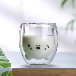 Taza <span class=keywords><strong>de</strong></span> vidrio <span class=keywords><strong>de</strong></span> doble pared, vaso <span class=keywords><strong>de</strong></span> doble pared con forma <span class=keywords><strong>de</strong></span> Animal, Gato pato, <span class=keywords><strong>oso</strong></span> <span class=keywords><strong>blanco</strong></span>, <span class=keywords><strong>café</strong></span>, gran oferta - Product Image 1