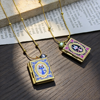 Collier pendentif hypoallergénique sans nickel, perle d'eau douce naturelle colorée, breloque ouverte pour cadeau de fête des Mères, bijoux de Noël