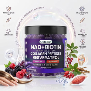 VitaSpring NAD+ Resveratrol Berberina Biotina Suplemento para Cabello, Piel y Uñas Colágeno Orgánico Queratina Zinc Vitamina K2 <span class=keywords><strong>D3</strong></span> Gomitas de NAD - Product Image 2