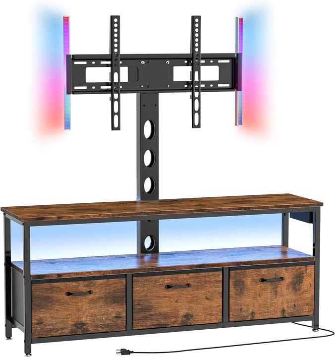 Media Console Entertainment Center Swivel Tv Stands Mount With Led