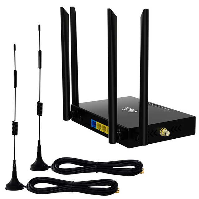 DNXT ED128 SIM CARD Slots Long Range Wifi Modem Router Wireless 4G LTE Universal Home Network 4 LAN+1 WAN Router