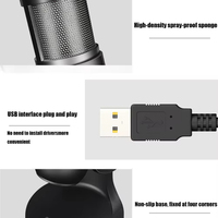 Microphone filaire à condensateur de Studio USB 2024 Offre Spéciale professionnel RGB Gaming Podcast Mic pour l'enseignement de l'enregistrement vocal en streaming