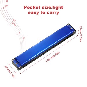 Armónica Arpa profesional Armonica Key of C 24 Hole Polyphony Diatonic Boca Órgano con estuche para Blues Folk Jazz Pop para música - Product Image 4