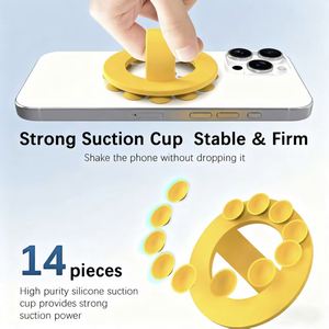 Modern Eco-Friendly Silicone Phone Ring Holder UV Printing Suction Cup 360 Rotatable Phone Grip Stand - Product Image 2