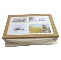 Cadre photo personnalisable plateau coussin sac convertible en bois tour bureau amovible photos pliable stockage bricolage accessoire de bureau