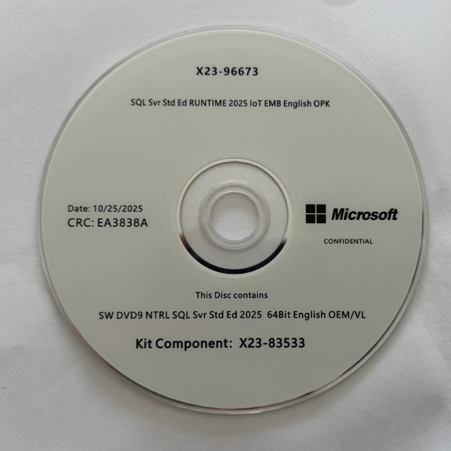 SQL 2025 Server Standard and 16-Core License Online DVD Activation