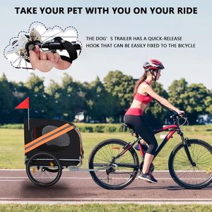 2 in 1 Foldable Heavy Duty <b>Bike</b> Pet Trailer with Adjustable Fabric Waterproof Design <b>for</b> <b>Dog</b> Carts - Product Image 6