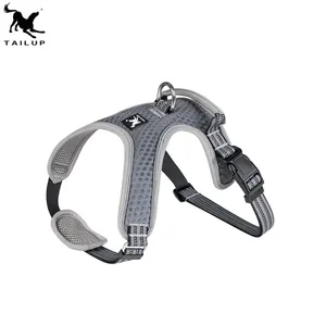 Grey Color Neck Padded Mesh Pet Harness for All Dogs