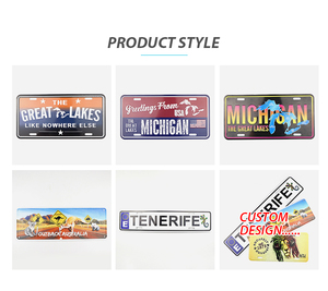 Fabricación diseño personalizado tamaño turista recuerdo 3D aluminio Metal coche placa número matrícula Decoración - Product Image 6