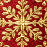 Patch brodé de Noël rouge et or, motif flocon de neige et boule de Noël, thermocollant, pour vêtements, sacs et décoration intérieure
