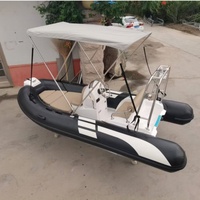 Bateau pneumatique à rames en fibre de verre HUIXIN RIB390C certifié CE, 12,8 pieds/3,9 m, coque en V profond, Hypalon PVC, moteur hors-bord, 5 personnes