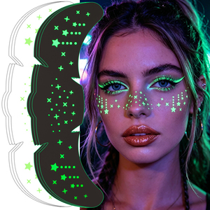 Adesivi per Tatuaggi Temporanei Luminosi al Buio, Simpatici Patch per Trucco con Effetto Lentiggine Finta a <span class=keywords><strong>Stella</strong></span> che si Illumina al Chiaro di Luna, per Feste - Product Image 1