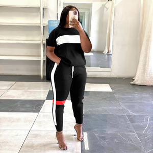 Ensemble de sport décontracté à rayures pour <span class=keywords><strong>femme</strong></span>, vente en Europe et en amérique - Product Image 5