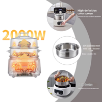 Casserole électrique multifonctionnelle en acier inoxydable de 15 L, grande capacité, commande tactile, cuisson à la vapeur