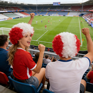 Perruque synthétique bouclée aux couleurs du drapeau national pour les matchs de football, perruque afro colorée pour les fans de football, cheveux bouclés Coupe du Monde - Product Image 5
