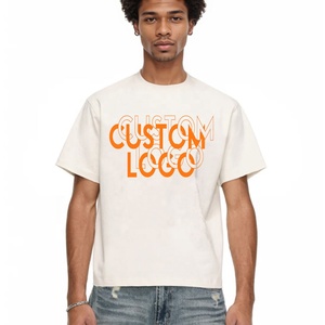 High Quality Men's Boxy <b>Fit</b> Thick 280 300 Gsm Drop Shoulder Heavyweight <b>T</b>-<b>Shirt</b> Men Boxy Blank Custom Oversized <b>Cropped</b> <b>T</b> <b>Shirt</b> - Product Image 1