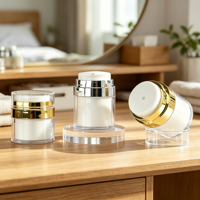 Pot à crème sous vide à pression 15g 30g 50g 100g, flacon rechargeable double couche en AS pour crème contour des yeux et lotion, emballage cosmétique de luxe