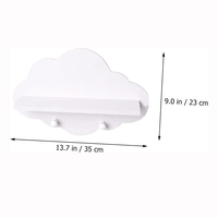 Étagère murale en bois blanc nuage moderne personnalisée avec crochets pour le salon