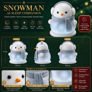 XDT Poupée en peluche intelligente AI Bonhomme de neige multi-positions en ABS, avec fonctions de lancer, de couchage, de câlin et de ronflement, intégrant le support ChatGPT, OEM ODM 51 99cm - Product Image 3