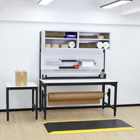 Table d'emballage robuste en acier, hauteur réglable, plan de travail avec convoyeur à rouleaux, capacité de 500 kg, certifiée ISO 9001