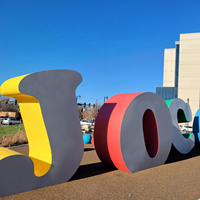 BOYANG Grandes lettres murales en métal découpées au laser, signalétique personnalisée avec logo, éclairage LED, publicité durable pour la décoration paysagère urbaine