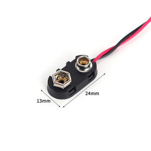 150mm I-förmiger 9V Batterie clip Schnapp draht 26AWG Schwarz Kupfer & PP Zubehör - Product Image 4