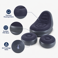 Canapé gonflable floqué personnalisé avec logo, fauteuil gonflable portable avec ottoman pour salon et camping en extérieur