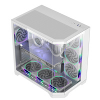 Boîtier pour ordinateur de jeu en acrylique avec verre latéral pour ordinateur, boîtier cpu blanc