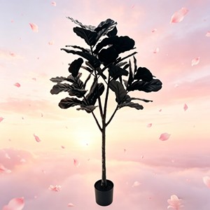 <b>Artificial</b> Floor <b>Tree</b> with Black Piano Leaves High Simulation Plastic Plant for <b>Indoor</b> Decor - Product Image 6