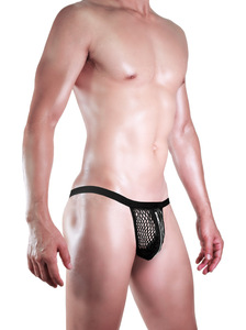 Biancheria intima da uomo Sexy da uomo all'ingrosso a vita bassa in pelle con rete a T-Pants cavi <span class=keywords><strong>per</strong></span> la tentazione mutande da uomo - Product Image 3