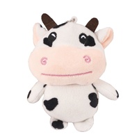 Porte-clés en peluche élégant de 10 cm, pendentif pour sac à main, décoration, porte-clés en peluche de vache de dessin animé