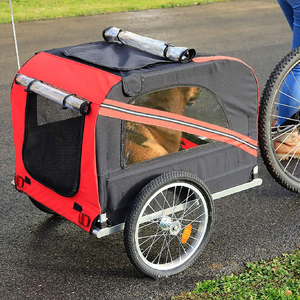 Remorque de vélo pliable pour animaux de compagnie, remorque de vélo pour chien en maille respirante, remorque de vélo pour petits et moyens animaux, transporteur de voyage pour animaux de compagnie à 2 roues pour le cyclisme en plein air - Product Image 2