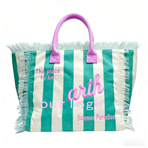 Hot Sell Summer New Women'S <strong>Large</strong> Capacity Tassel Travel Canvas Straw Tassel Fringe Beach Tote Hand Bag Handbags <strong>Purse</strong> - Product Image 4