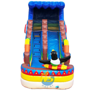 Château gonflable aquatique commercial Penguin Under the Sea avec toboggan, piscine à jets d'eau et souffleur - Product Image 2