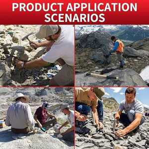 หัวค้อนเจาะหินอุตสาหกรรมแบบ DIY สำหรับงานธรณีวิทยา ปลายแหลม น้ำหนัก 600 กรัม ลดแรงกระแทก ด้ามจับโค้งรับมือ ปรับแต่งได้ตามต้องการ ผลิตตามแบบ OEM คาร์บอน - Product Image 4