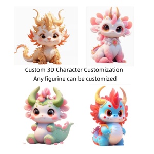 Accesorios de Juguete de PVC Estilo Q, Dragón Dorado, Cultura Tradicional China, Nuevo Modelo de Juguete de Dibujos Animados de ABS para Fiesta de Cumpleaños de Bebés - Product Image 2