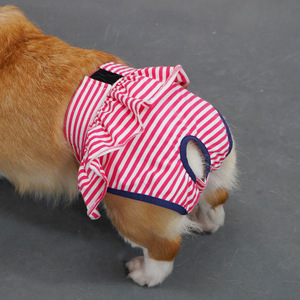 Culottes menstruelles pour chien femelle, en coton rayé, respirantes, pour chiens de petite et moyenne taille - Product Image 1