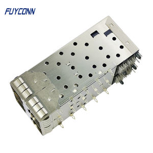 Connettore a fattore di forma piccolo a 80pin più connettore SFP Multi-porta 2x1 impilato con tubo leggero, connettore SFP + 2x2x2 Press-Fit - Product Image 2