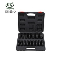Jeu de douilles à chocs pneumatiques personnalisables en usine, profondeur 1/2 po, longueur 30-36 mm, matériau 40Cr, garantie 3 ans pour usage de réparation, OEM