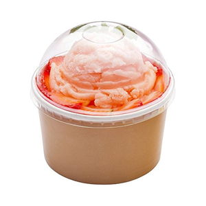 Vaso de Papel para Yogurt Congelado y Helado, 100% Ecológico, Biodegradable, con Recubrimiento PLA, Desechable, con Tapa de Plástico y Papel, Muestra Gratis - Product Image 4