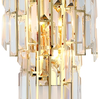 Applique murale en cristal doré, lampe murale LED moderne, lumière décorative pour chevet et coiffeuse