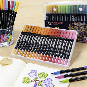 Marqueurs pinceaux aquarelles, ensemble de 12 couleurs avec pointe flexible, stylos à base d'eau pour la peinture, la <span class=keywords><strong>calligraphie</strong></span> et le dessin - Product Image 2