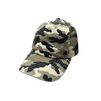 Gorra de Béisbol Personalizada de 6 Paneles con Bordado de Camuflaje Americano, Estilo Hip Hop, de Ala Ancha y Plana, Unisex, para Verano