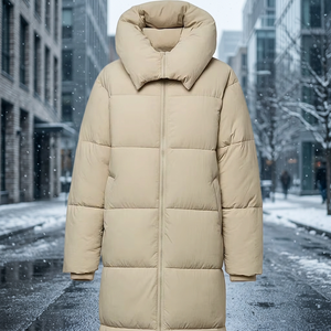 Blouson universitaire matelassé imperméable en maille imprimée respirante pour femme - Design élégant, isolé et résistant à la neige - Product Image 3