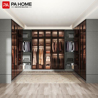 Meubles de chambre à coucher PA, armoires en bois modernes haut de gamme pour couples, avec portes en verre