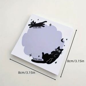 Black <b>Cat</b> Space-Themed Sticky Notes Cute Patterns on Paper for Office School Home Use for Back-to-School Season - Product Image 2