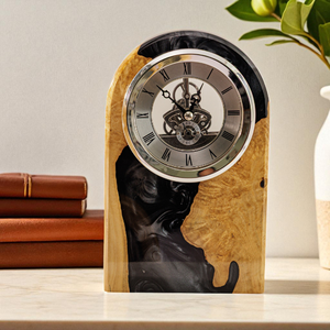 Resina de mesa de reloj de madera, reloj epoxi, resina personalizada de reloj de lujo, soporte de reloj de resina epoxi, mesa de decoración del hogar, regalo de Navidad - Product Image 3