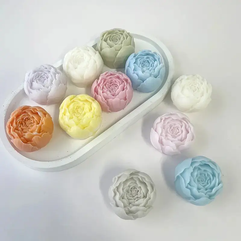 Y002 Handgemachte Aroma therapie Kerze Blumen form DIY 3D Silikon Rose Kerze Silikon form