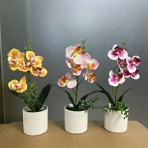 Dekorasi Rumah 27cm bunga anggrek Bonsai anggrek buatan dengan Pot - Product Image 1